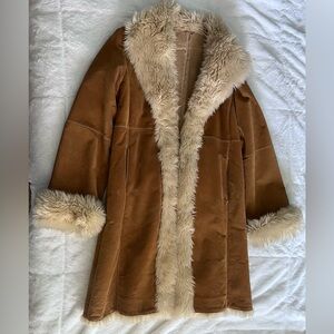 Vintage Wilson’s Brown suede Faux Fur Trimmed Women's Coat
